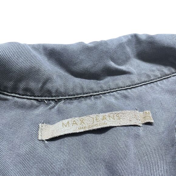 Max Jeans Womens Size Medium Light Gray Tencel Utility Jacket Grunge Gorpcore - Picture 7 of 8